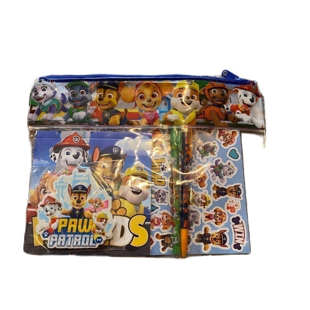 Paw Patrol Stationary Set Pencils Stickers Paper Pouch NEW Chase Marshall